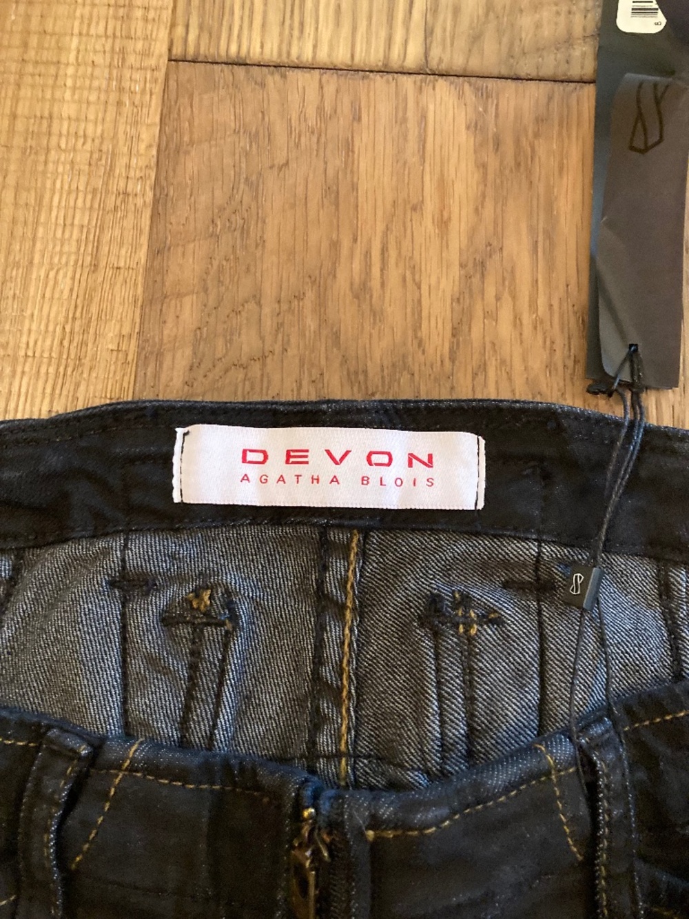 DEVON By AGATHA BLOIS Black Denim Jeans Low Rise Super Skinny Sz 28 - Picture 8 of 11